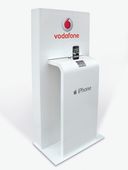 Bílý prodejní stojan na iPhone pro Vodafone